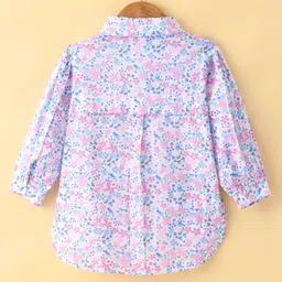 ToffyHouse Cotton Poplin Woven Full Sleeves Front Open Top With Floral Print - Multicolour image 3