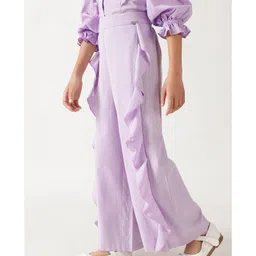 One Friday Cotton Woven Frill Detailed Pant - Lilac image 4