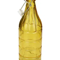 1ST TIME Yellow & Transparent Glass Solid Water Bottle image 2