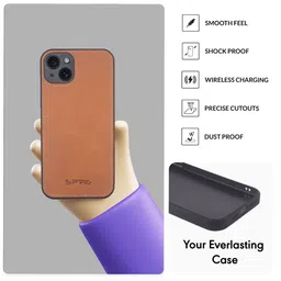 SPRIG Unisex iPhone 15 Solid Leather Back Case image 4