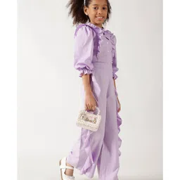 One Friday Cotton Woven Frill Detailed Pant - Lilac image 5