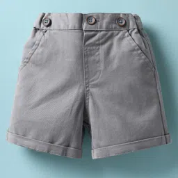 ToffyHouse Cotton Woven Half Sleeves Jungle Theme Printed Party Shirt & Shorts Set with Bow & Suspender - Grey image 4