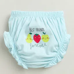 BUMZEE Cotton Knit Pack Of 3 Fruits & Typography Printed Panties - Yellow & Pink image 5