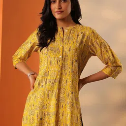 Libas Ethnic Motifs Printed Mandarin Collar Short Kurti image 3