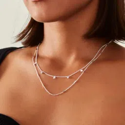 Accessorize London Silver-Plated Disc Station Necklace-image-29