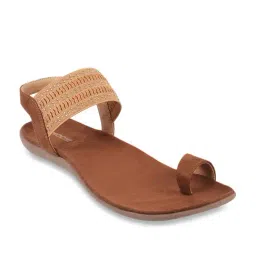 Mochi Women's Tan Toe Ring Sandals-image-48