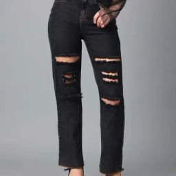 Kotty Black Distressed High Rise Jeans-picture-14
