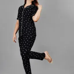 TREND ME Black Cotton Printed Night Suit image 3