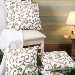 Romee White Velvet Cushion Covers - Set of 5-picture-14