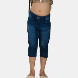 Peppermint Kids Indigo Blue Regular Fit Capris-image-94