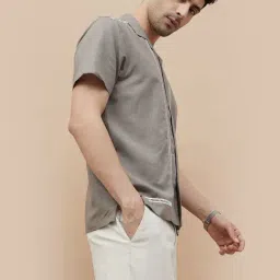 Code By Lifestyle Grey Regular Fit Shirt image 3