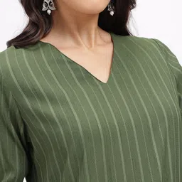 Anouk Rustic Self-Striped Straight Kurta image 2