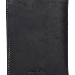 SASSORA Black ARLO Textured Small Leather Bi-Fold Wallet image 4