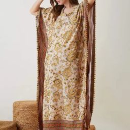 The Kaftan Company Beige Printed Kaftan-picture-36