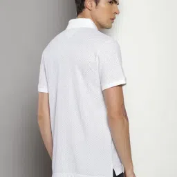 Tommy Hilfiger White Cotton Slim Fit Texture Polo T-Shirt image 2