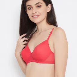 Clovia Hot Pink Non Wired Padded T-Shirt Bra image 3