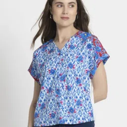 SHAYE Blue Printed Top-picture-35