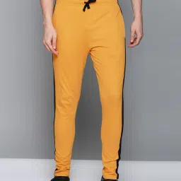 Dillinger Yellow Cotton Regular Fit Colour Block Trackpants image 1