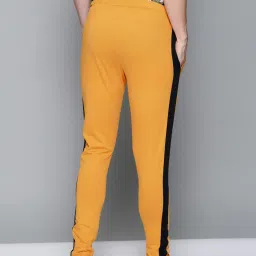 Dillinger Yellow Cotton Regular Fit Colour Block Trackpants image 2