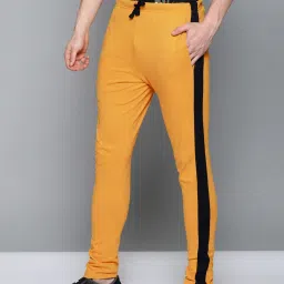 Dillinger Yellow Cotton Regular Fit Colour Block Trackpants image 3