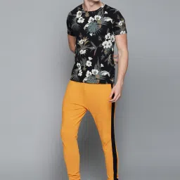 Dillinger Yellow Cotton Regular Fit Colour Block Trackpants image 4