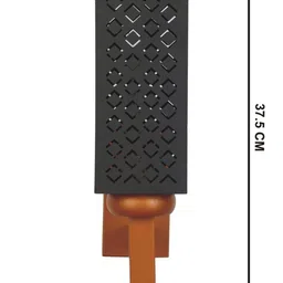 1ST TIME Black & Black Textured Wood Rectangle Shaped Wall Lamp image 4