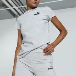 Puma Grey Cotton Logo Print Sports T-Shirt-picture-23