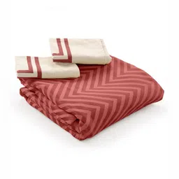 Saral Home Rust & Beige Geometric Printed 160 TC Cotton Queen Bedsheet & 2 Pillow Covers image 4