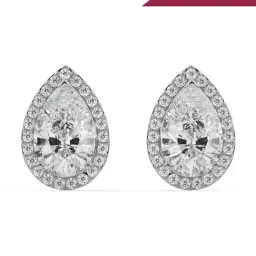 Emori 18k White Gold & Lab Grown Diamond 1 CT Solitaire Pear Stud Earrings-picture-19