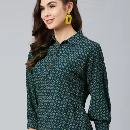 Marie Claire Green Printed Top image 3