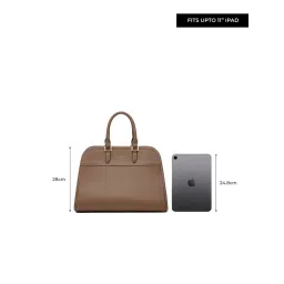 MIRAGGIO Taupe Solid Hand Bag and Detachable Strap image 3