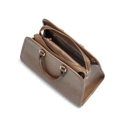 MIRAGGIO Taupe Solid Hand Bag and Detachable Strap image 4