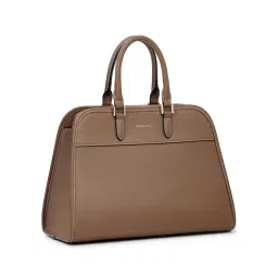 MIRAGGIO Taupe Solid Hand Bag and Detachable Strap image 5