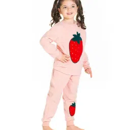 Cherry Crumble By Nitt Hyman Kids Pink Applique Nightsuit image 3