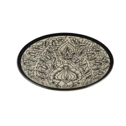 VarEesha Kalamkari Off White Ceramic Quarter Plates - Set of 4 image 3