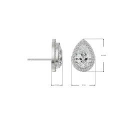 Emori 18k White Gold & Lab Grown Diamond 1 CT Solitaire Pear Stud Earrings image 2