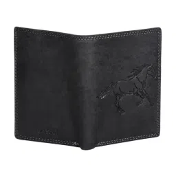 SASSORA Black ARLO Textured Small Leather Bi-Fold Wallet image 3