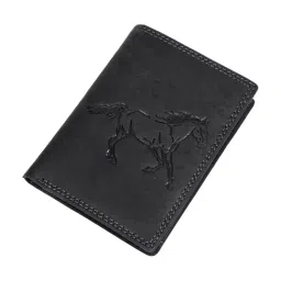 SASSORA Black ARLO Textured Small Leather Bi-Fold Wallet image 5