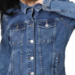 Only Navy Cotton Regular Fit Jacket image 5