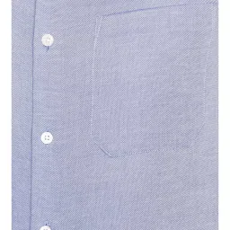 Louis Philippe Blue Cotton Regular Fit Self Pattern Formal Shirt image 4