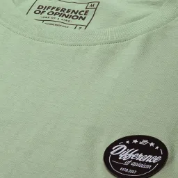 Difference Of Opinion Green Cotton Loose Fit Striped T-Shirt image 5