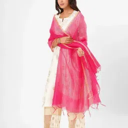 Rangmanch By Pantaloons Pink Striped Dupatta image 3
