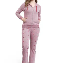Monte Carlo Dusty Pink Cotton Blend Printed Tracksuit-image-0