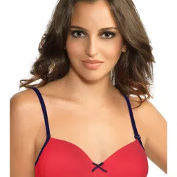 Amante Coral & Ink Non Wired Padded T-Shirt Bra image 1