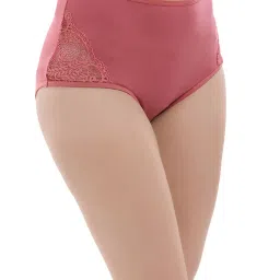 Clovia Pink Lace Hipster Panty image 3