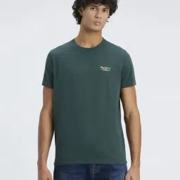 Pepe Jeans Deep Green Cotton Slim Fit Printed T-Shirt-picture-11