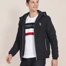 U.S. Polo Assn. Oxford Blue Regular Fit Hooded Jacket-picture-28