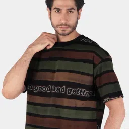 Botabochi Multi Cotton Regular fit Stripes T-Shirt image 3
