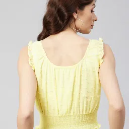 Marie Claire Yellow Self Design Top image 2