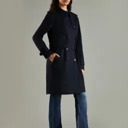 TOMMY HILFIGER Desert Sky Solid Slim Fit Cotton Single Breasted Blazer image 4